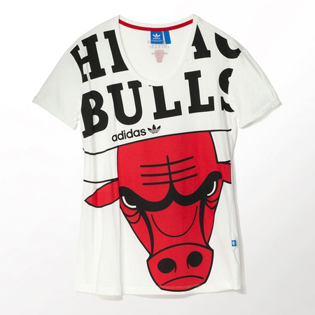 Original NBA Damen T-Shirt Bulls AOP (schwarz/weiß)