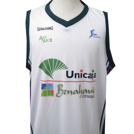 Unicaja Málaga ACB 2a Equipación 2014/15 (blanco/verde/morado)