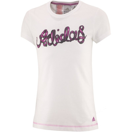 Adidas Young Girls Cool Graphic Liner Tee (blanco)