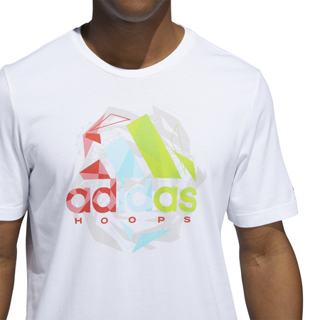 Adidas Basketaball Abzeichen Sport Tee "Weiß"