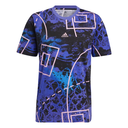 Adidas Basketball Throwback Sublim Allover Print Tee "Bright Blue"