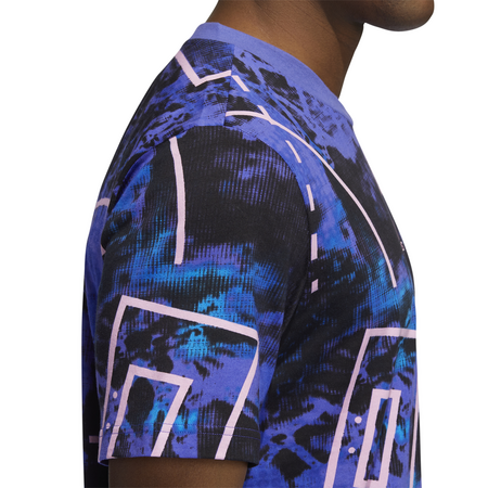 Adidas Basketball Throwback Sublim Allover Print Tee "Bright Blue"