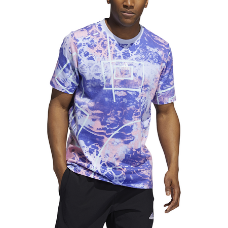 Adidas Basketball Throwback Sublim Allover Print Tee "Purple Tint"