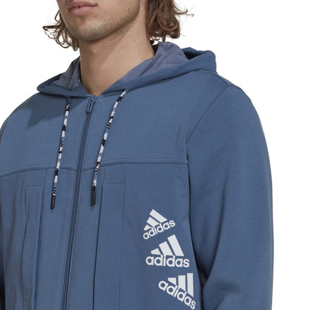 Adidas Essentials Marke Liebe Fleece Full-Zip Hoodie "Wonder Steel"