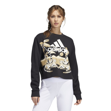 Adidas Graphic Crop Crewneck Sweatshirt x FARM Rio de Janeiro