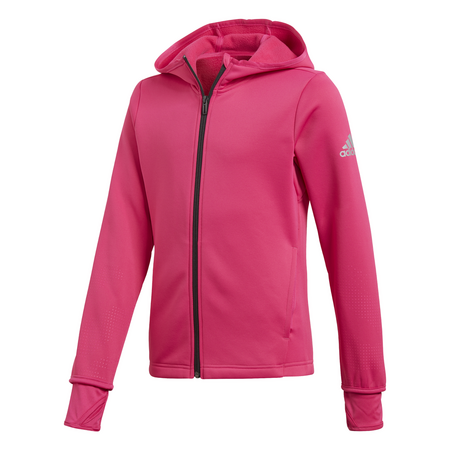 Adidas Junior Girls FZ Training Climawarm Hoodie (Real Magenta)