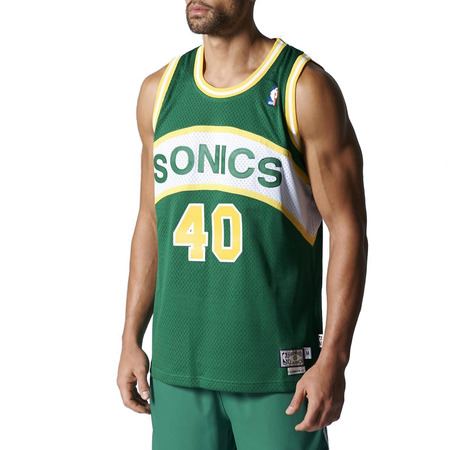 Adidas NBA Swingman pensionierte Seattle Sonics Kemp #40 (verde/amarillo)