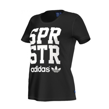 Adidas Originals Damen T-Shirt Big Letter Superstar (schwarz/weiß)