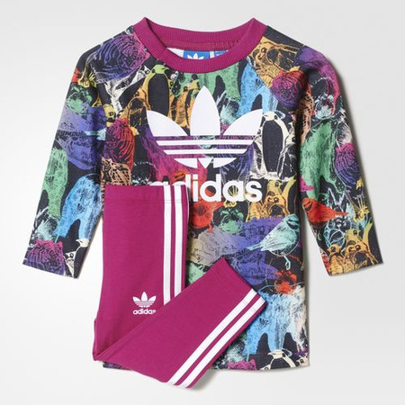 Adidas Originals Conjunto Bebé Animal (mehrfarbig/stark rosa/weiß)