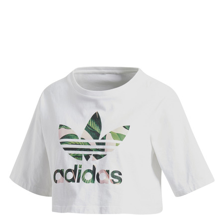 ADIDAS ORIGINALS CROP TOP W "TROPICAL LEAF" (WHITE)