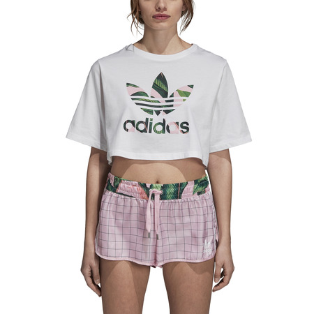 ADIDAS ORIGINALS CROP TOP W "TROPICAL LEAF" (WHITE)