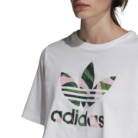 ADIDAS ORIGINALS CROP TOP W "TROPICAL LEAF" (WHITE)