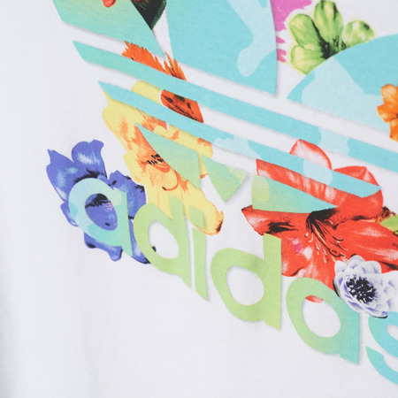 Adidas Originals Flower Trefoil Logo J Tee (Weiß/Multicolor)