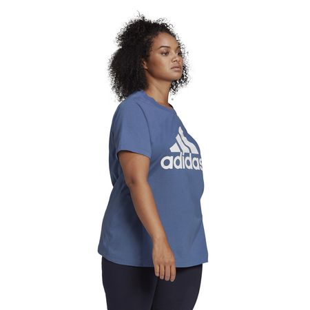 Adidas Sportswear Must Haves Abzeichen von Sport Tee Plus Größe "Crew Blue"