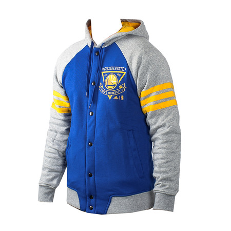 Adidas Washed Baseballjacke Golden State Warrios (Azul/Gris/Amarillo)