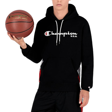 Champion Basketball USA Script Logo Tap Fleece Hoodie "Black"