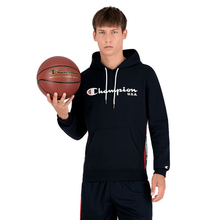 Champion Basketball USA Script Logo Tap Fleece Hoodie "Navy"