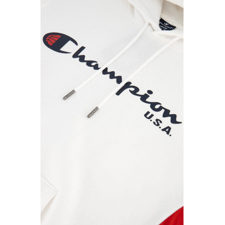 Champion Basketball USA Script Logo Tap Fleece Hoodie "White"