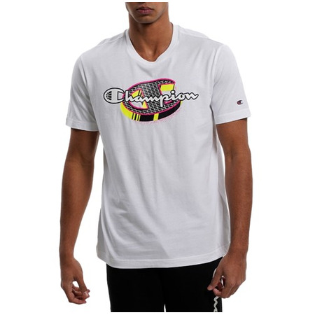 Champion Basketball Legacy Script Logo Spray Neon Tee "Weiß"