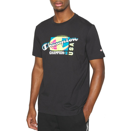 Champion Basketball Legacy Script Logo Spray Neon Tee "Schwarz"