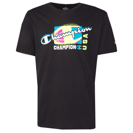 Champion Basketball Legacy Script Logo Spray Neon Tee "Schwarz"