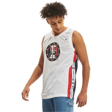 Champion Basketball USA Script Logo Tape Tank Top Mesh "White"