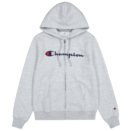 Champion bestickt Big Logo Fleece Full-Zip Hoodie "Light Grey"