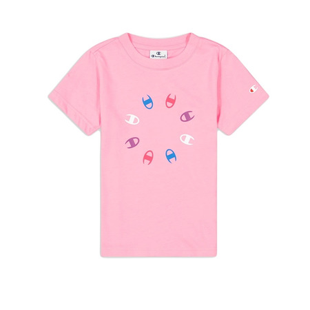 Champion Girls Crewneck T-Shirt mit C-Logo "Pink"