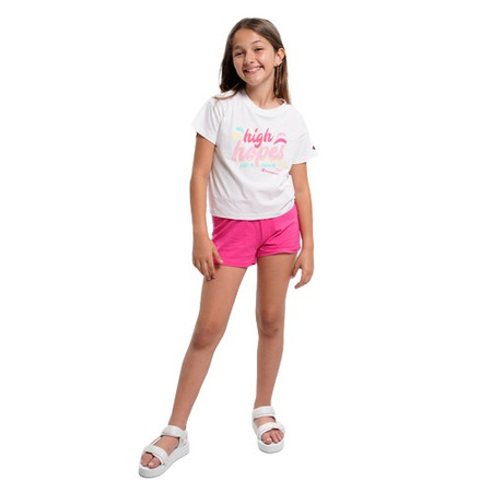 Champion Girls Legacy Cotton Idea Mix T-Shirt und Short Set "White"