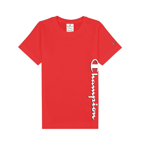 Champion Girls Legacy Script Logo Print T-Shirt "Red"