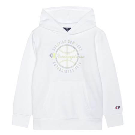 Champion Kids Modern Basketball Big Logo Hoodie "White"