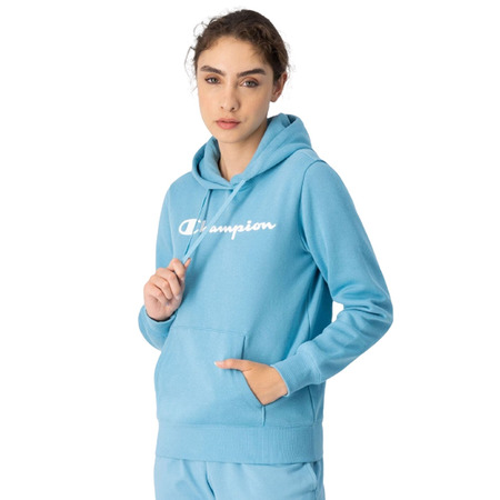 Champion Legacy Big Script Logo Druck Hoodie "Light Blue"