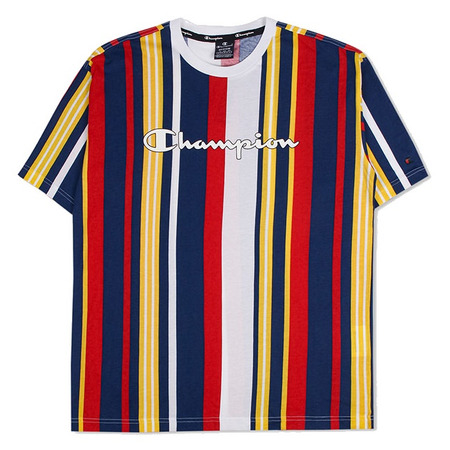 Champion Legacy Candy Stripe Script Big Logo Tee