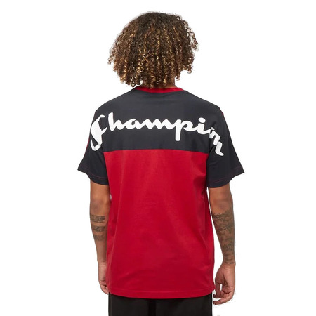 Champion Legacy Farbe Block Script Logo Back Tee "Red"