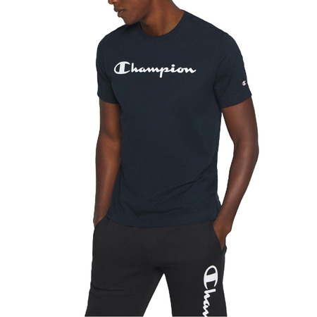 Champion Legacy Baumwolle Kontrast Scrip Logo T-Shirt "Navy"