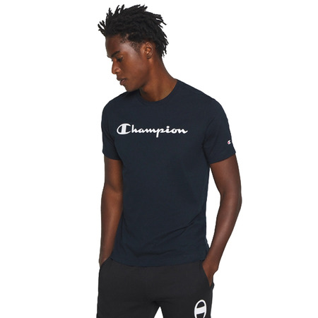 Champion Legacy Baumwolle Kontrast Scrip Logo T-Shirt "Navy"