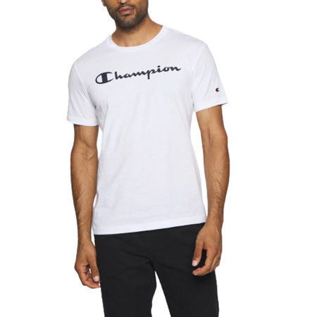 Champion Legacy Baumwolle Kontrast Scrip Logo T-Shirt "White"