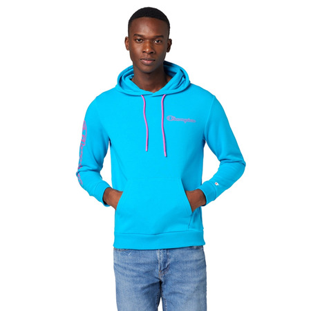 Champion Legacy Spray Neon Kapuzenpullover "Blue Cyan Flour"