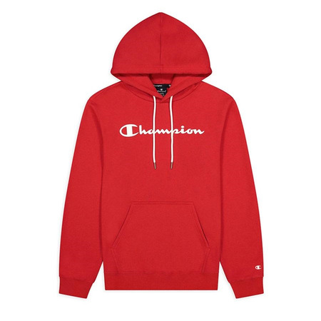 Champion Script Logo Print Baumwolle Terry Hoodie "Red"