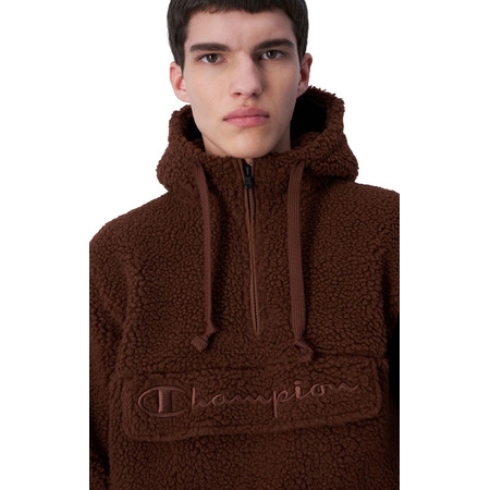 Champion Script Logo Winter Fleece Hoodie "Brown"