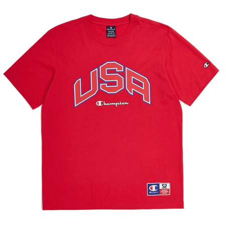 Champion Sport Lifestyle Basketball USA Logo Comfort Fit T-Shirt "Red"