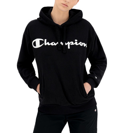 Champion Wn ́s Legacy Script Logo Polar Fleece Hoodie "Black"