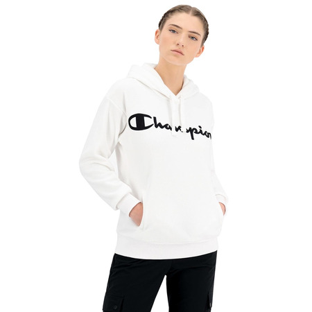 Champion Wn ́s Legacy Script Logo Polar Fleece Hoodie "White"