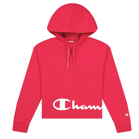 Champion Wn ́s Legacy Script Logo Wraparound Print Boxy Fit Hoodie "Haute Red"