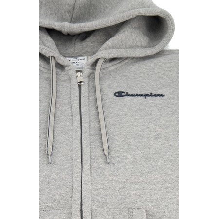 Champion Wn ́s Legacy Small Script Logo Print Zip-Up Hoodie "Gray"