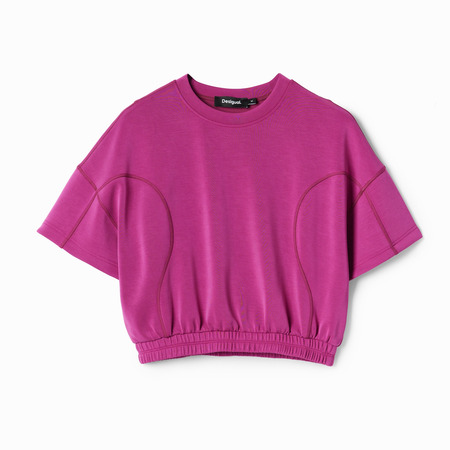 Desigual Baggy Cropped Sport T-Shirt "Blackberry Rose"