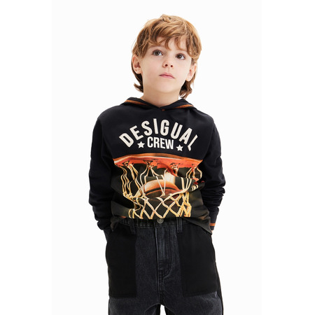 Desigual Basketball Kapuzen T-Shirt "Black"