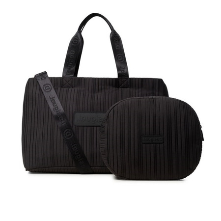 Desigual Duffle Bag Pleats Schwarz