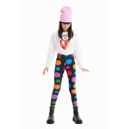 Desigual Girls Smiley Long Leggings "Schwarz"