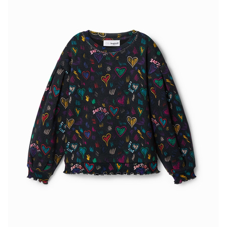 Desigual Girls Sweatshirt mit Herzbildern